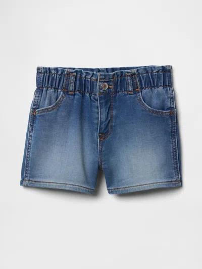 Gap Factory Babygap Paperbag Sweatpant Jean Mom Shorts In Blue