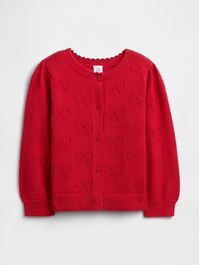 Gap Factory Babygap Pointelle Cardigan In Red