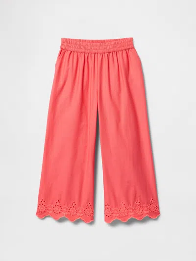 Gap Factory Babygap Poplin Wide-leg Pull-on Pants In Red