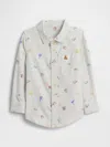 Gap Factory Babygap Print Oxford Shirt In White