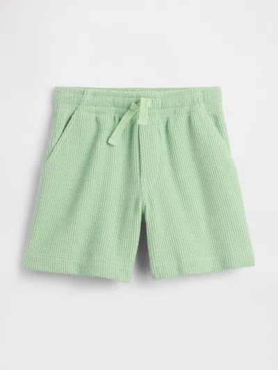Gap Factory Babygap Pull-on Jacquard Ribbed Shorts In Green