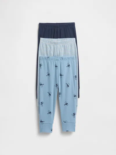 Gap Factory Babygap Pull-on Joggers (3-pack) In Blue