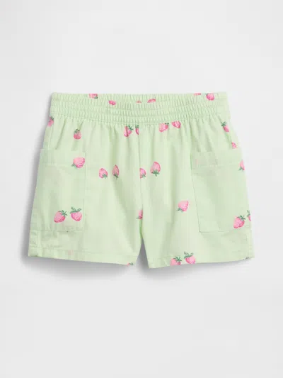 Gap Factory Babygap Pull-on Linen-blend Shorts In Green