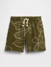 Gap Factory Babygap Pull-on Print Gauze Shorts In Green