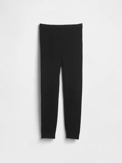 Gap Factory Babygap Pull-on Ribbed Sweater Leggings In Black