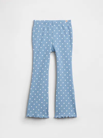 Gap Factory Babygap Pull-on Ribbed Flare Leggings In Blue