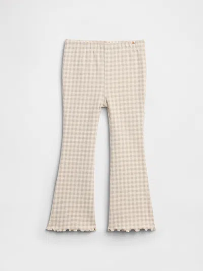 Gap Factory Babygap Pull-on Ribbed Flare Leggings In Neutral