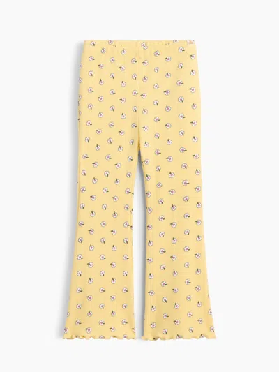 Gap Factory Babygap Pull-on Ribbed Flare Leggings In Yellow