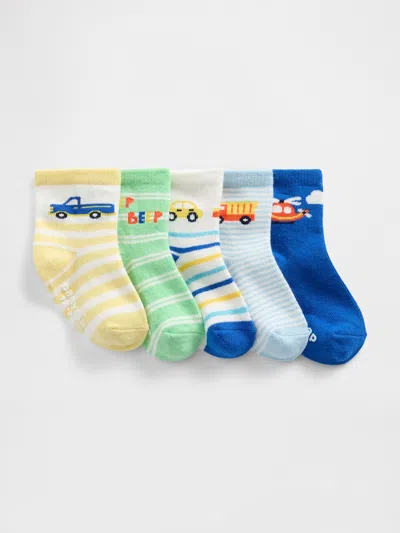 Gap Factory Babygap Quarter Crew Socks (5-pack) In Multi