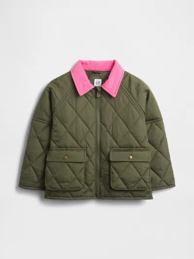 Gap Factory Babygap Quilted Barn Jacket In Green