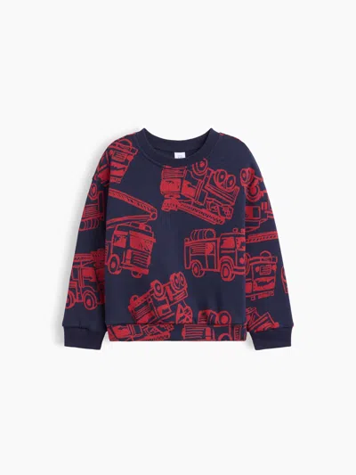 Gap Factory Babygap Relaxed Crewneck Sweatshirt In Firetruck Navy