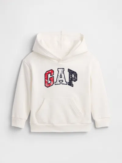 Gap Factory Babygap Relaxed Gap Logo Hoodie In White