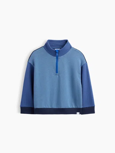 Gap Factory Babygap Relaxed Half-zip Colorblock Sweatshirt In Bainbridge Blue