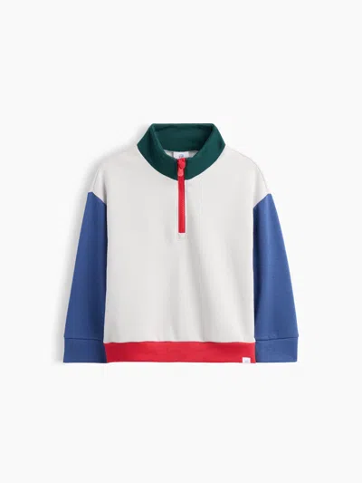 Gap Factory Babygap Relaxed Half-zip Colorblock Sweatshirt In Trek Gray