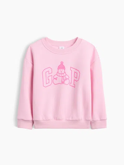 Gap Factory Babygap Relaxed Holiday Logo Sweatshirt In Pink