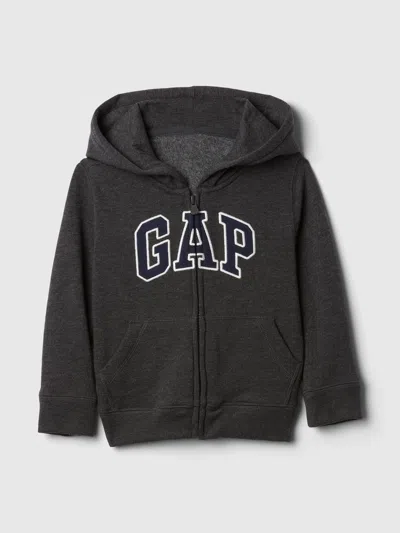 Gap Factory Babygap Relaxed Logo Zip Hoodie In Gray