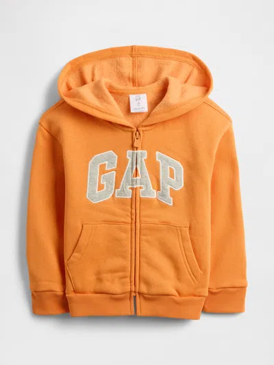 Gap Factory Babygap Relaxed Logo Zip Hoodie In Orange