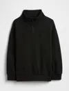 Gap Factory Babygap Relaxed Mockneck Quarter-zip Sweatshirt In Black