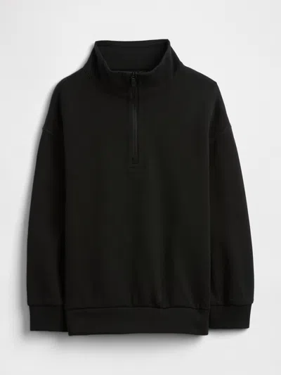 Gap Factory Babygap Relaxed Mockneck Quarter-zip Sweatshirt In Black
