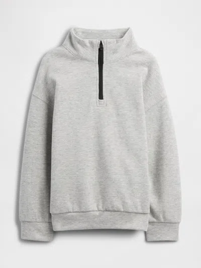 Gap Factory Babygap Relaxed Mockneck Quarter-zip Sweatshirt In Gray