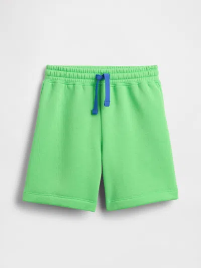 Gap Factory Babygap Relaxed Washed-fleece Pull-on Shorts In Green