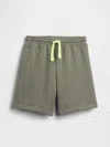 Gap Factory Babygap Relaxed Washed-fleece Pull-on Shorts In Green