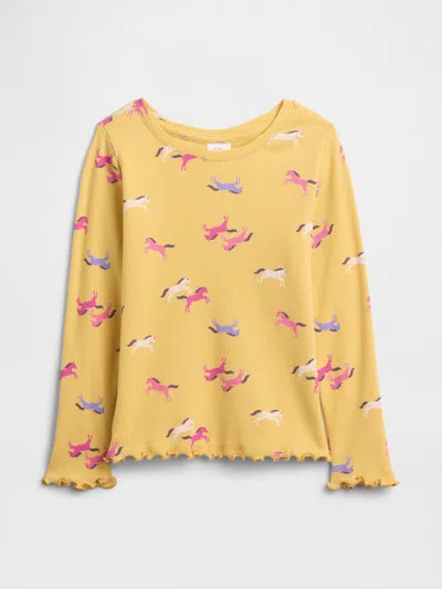Gap Factory Babygap Ribbed Crewneck T-shirt In Gold