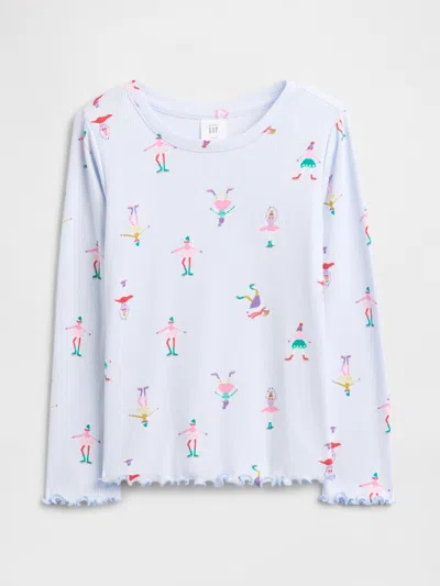 Gap Factory Babygap Ribbed Print T-shirt In Blue