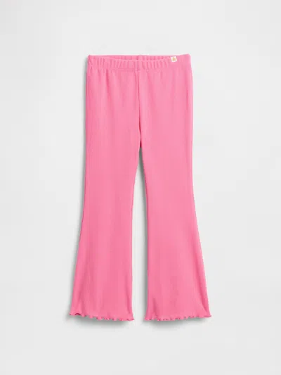 Gap Factory Babygap Ribbed Pull-on Print Flare Leggings In Pink