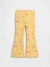 Gap Factory Babygap Ribbed Pull-on Print Flare Leggings In Yellow