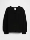 Gap Factory Babygap Shaker-stitch V-neck Cardigan In Black