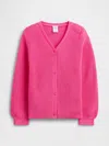 Gap Factory Babygap Shaker-stitch V-neck Cardigan In Pink