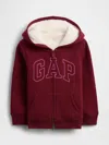 Gap Factory Babygap Sherpa Logo Hoodie In Red
