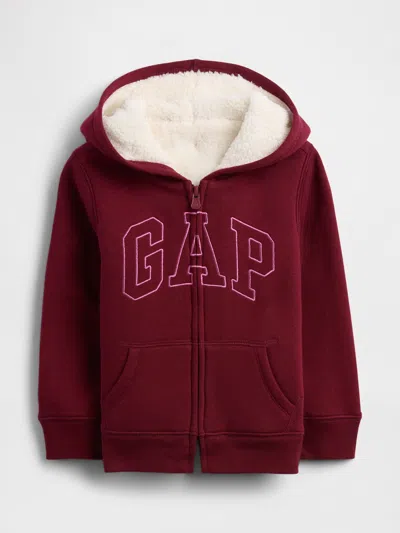 Gap Factory Babygap Sherpa Logo Hoodie In Red