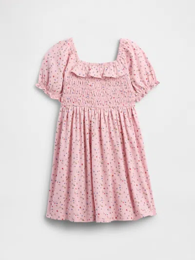 Gap Factory Babygap Smocked Puff Sleeve Dress In Multi