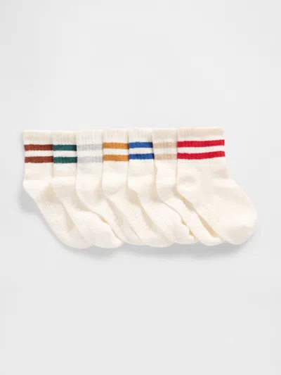 Gap Factory Babygap Stripe Crew Socks (7-pack) In Multi