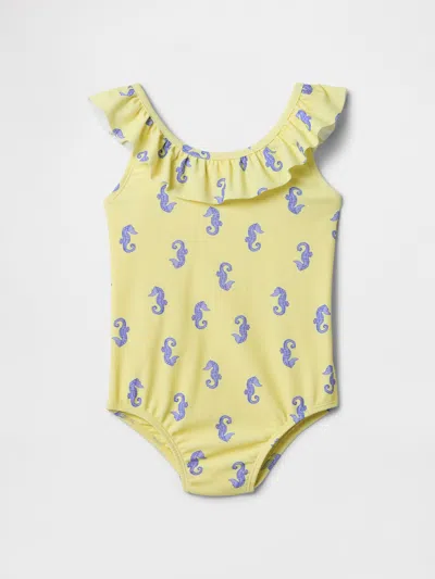 Gap Factory Babygap Swim Ruffle One-piece In Yellow
