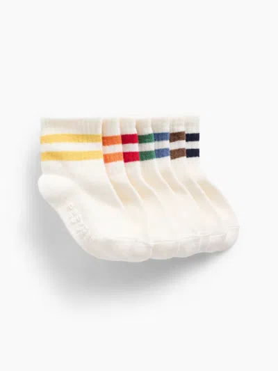 Gap Factory Babygap Varsity Crew Socks (7-pack) In Amber Wood Multi