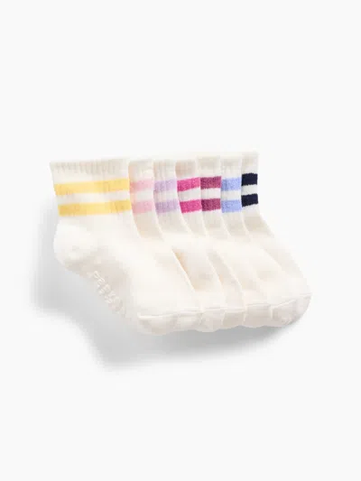 Gap Factory Babygap Varsity Crew Socks (7-pack) In Standout Pink Multi