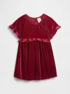 Gap Factory Babygap Velour Ruffle Dress In Red