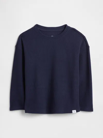 Gap Factory Babygap Waffle-knit Crewneck T-shirt In Blue