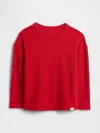 Gap Factory Babygap Waffle-knit Crewneck T-shirt In Red