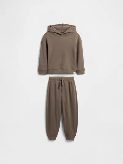 Gap Factory Babygap Waffle-knit Two-piece Outfit Set In Brown