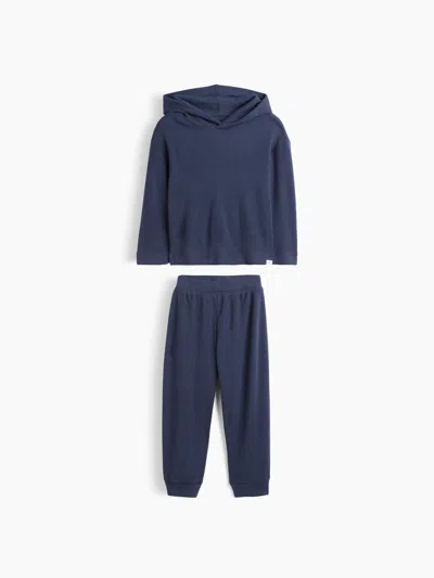 Gap Factory Babygap Waffle-knit Two-piece Outfit Set In Vintage Navy