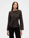 Gap Factory Bell Sleeve Boatneck Top In Brown