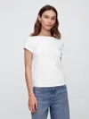 Gap Factory Boatneck Open-back T-shirt In White