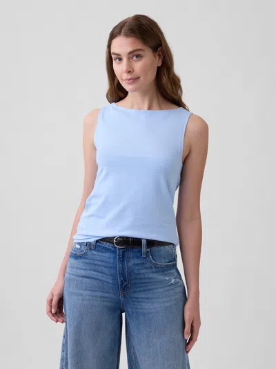Gap Factory Boatneck Tank Top In Blue