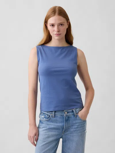 Gap Factory Boatneck Tank Top In Blue