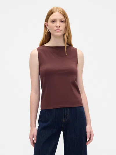 Gap Factory Boatneck Tank Top In Brown