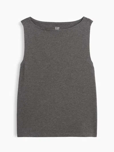 Gap Factory Boatneck Tank Top In Dark Gray Heather